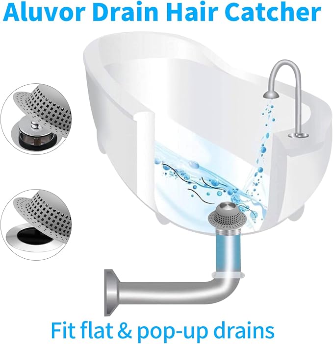 Aluvor Shower Drain Hair Catcher Bathtub Drain Cover Sink Drain Protector | - Image 3