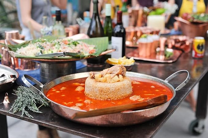 Sertodo 6 Inch Hand-Hammered Copper Paella Pan | Heavy-Gauge Pure Copper Frying Pan & Skillet | Artisan Cookware for Cooking & Serving – Alicante Style