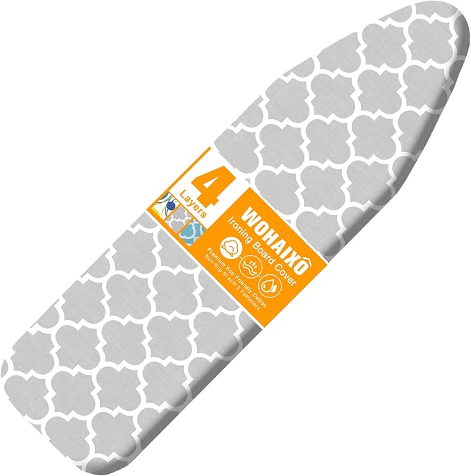 Ironing Board Cover and Pad, Standard Size 15" x 54" Iron Board Replacement by WOHAIXO
