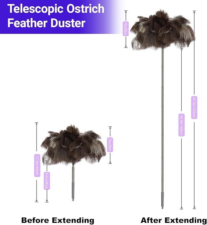 NCEDN Genuine Ostrich Feather Duster 40 Inches - Image 3