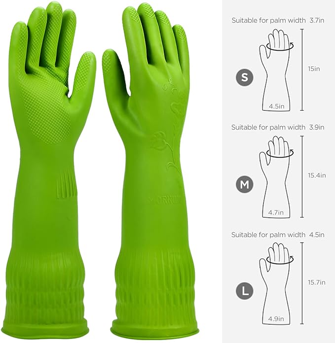 Rubber dishwashing gloves 3 or 6 Pairs - Image 6