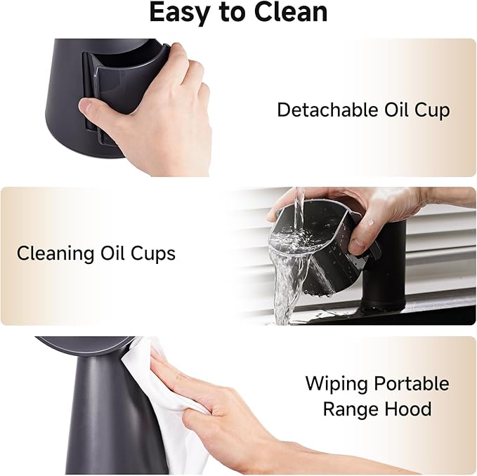 AAOBOSI Portable Range Hood,Desktop Range Hood with Larger Caliber,3 Speed Kitchen Exhaust Fan, Low Noise,Oil Collection Cup,10xAir&Oil Filters,Portable Kitchen Hood for Indoor&Outdoor,RV