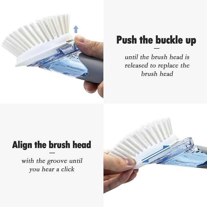 RIMAY Soap Dispensing Dish Brush Set - Image 5