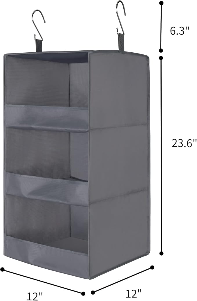 GRANNY SAYS 3-Shelf Hanging Closet Organizer, Foldable Storage, No-Sag Support - Image 3