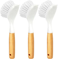 Holikme 3 Pack Dish Brush with Bamboo Handle Cleaning Brush, Pans and Vegetables by Holikme