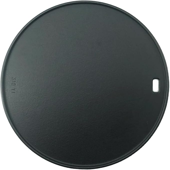 Round Pizza Steel 12" - Reversible 3D Cast Creates Gorgeous Crusts, Enamelled Cast Iron Pizza Baking Stone For Oven, Round Griddle, Speed & Even Heating Baking Steel Griddle