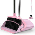 Broom and Dustpan Set for Home, 51-in Long Adjustable Handle Angle Broom and by EZKEY