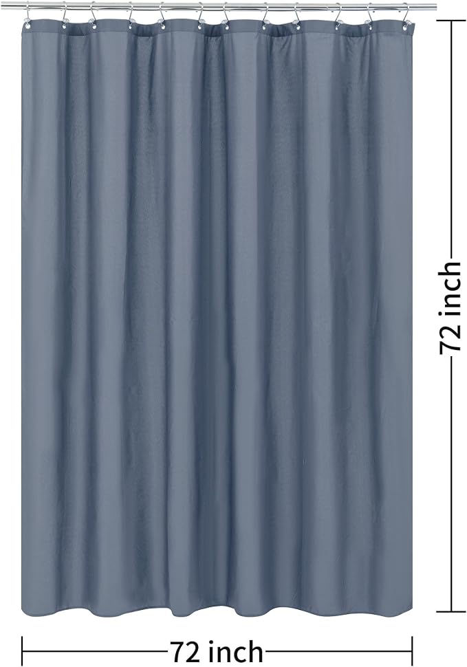 ALYVIA SPRING Waterproof Fabric Shower Curtain or Liner Stone Blue - Image 7