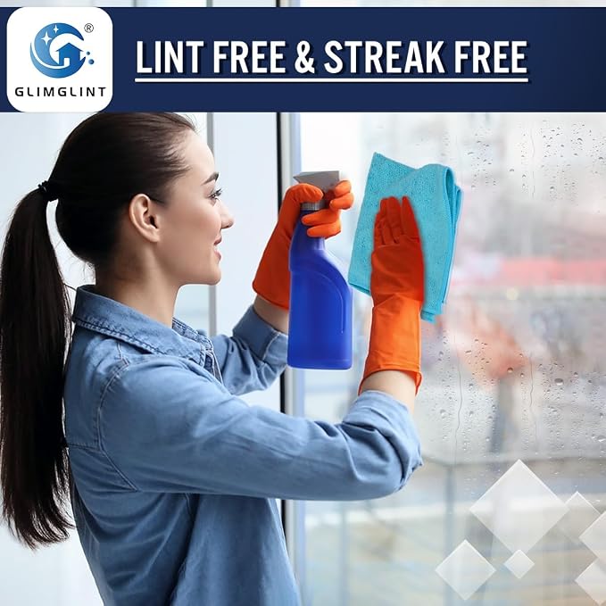 GLIMGLINT Microfiber Cleaning Cloth, 12 Pack Towels - Image 5