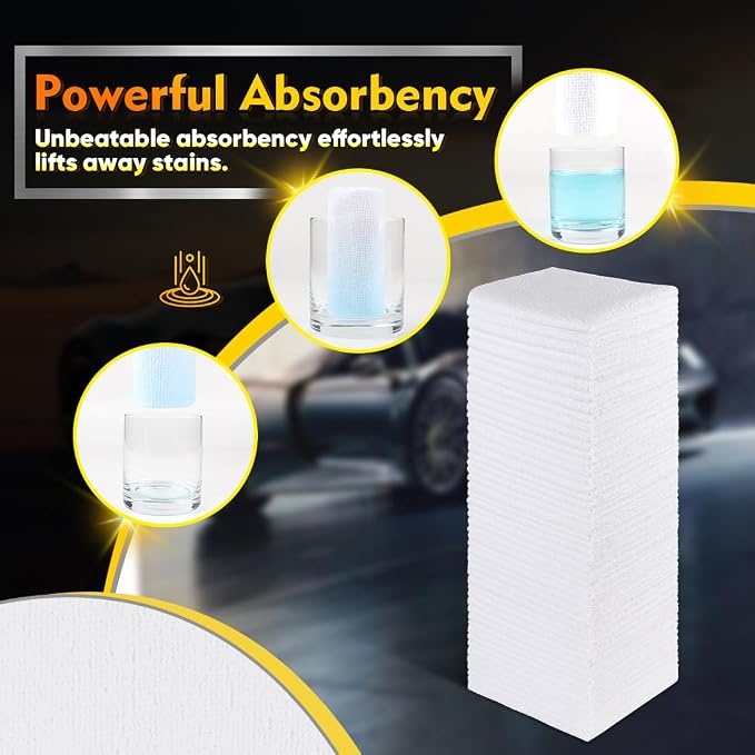 HOMEXCEL White Microfiber Cleaning Cloth 100 PK, Towels - Image 2