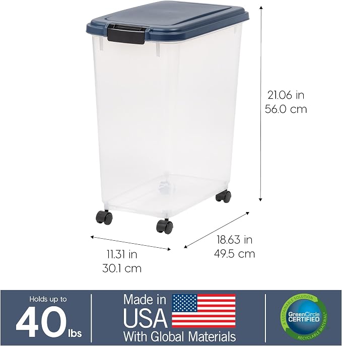 IRIS USA Dog Food Storage Container, Made in USA | Wheels - Image 3