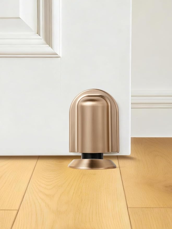 2 Pack Champagne Bronze Door Stopper Magnetic Door Cathc Matte Black Floor - Image 2