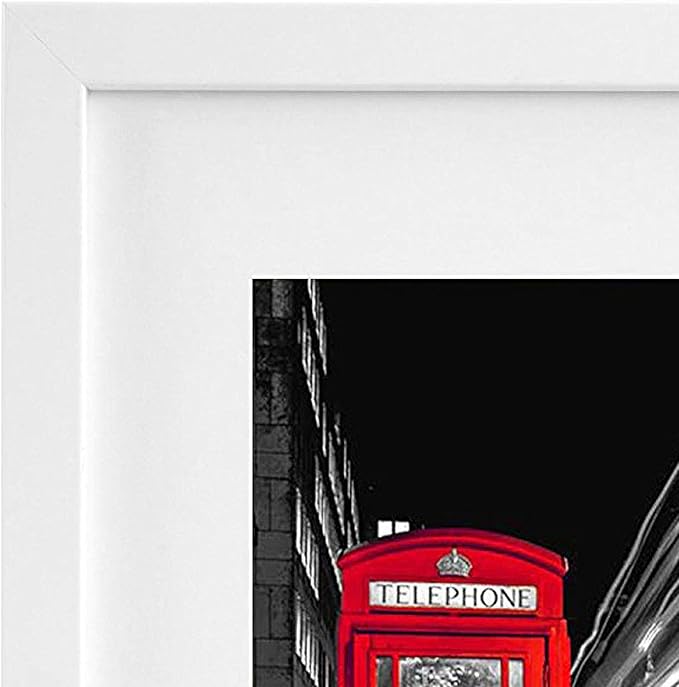 Americanflat 11x14 Picture Frame with Shatter-Resistant Glass - Use as 8x10 Frame with Mat or Display 11x14 Photo Without Mat - Signature Collection - Picture Frames for Wall Display - White