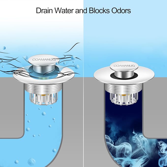 COAMANUG Bathtub Stopper | Shower Drain Hair Catcher, Pop-up Tub Stopper - Image 3