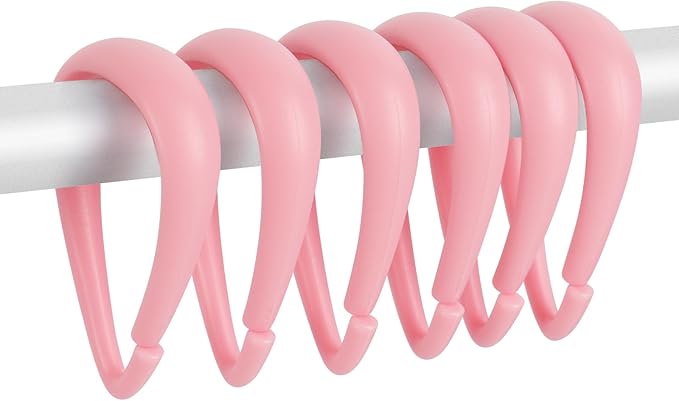 Top-spring Pink Shower Curtain Hooks 12Pcs Drop Shaped Hooks by Top-spring