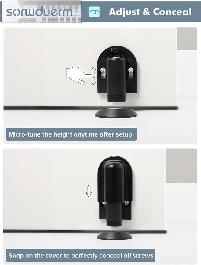 4 Pack Black Door Stopper Magnetic Door Cathc Matte Black Floor Mounted Door - Image 6
