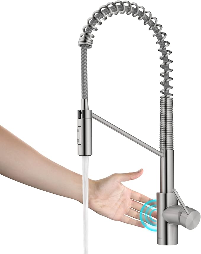 KRAUS Stainless Steel 21 in Touchless Pull Down Faucet KSF-2631SFS | QuickDock by Unknown