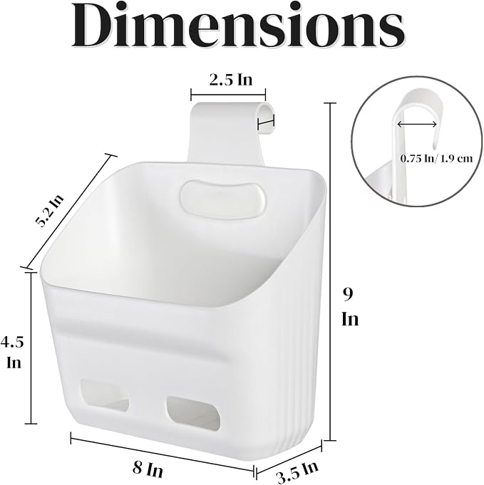 Eorbow 6 Pack Plastic Hanging Storage Basket, Over the Door Cabinet Shower Caddy - Image 2