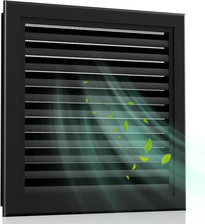 20" X 20" Gable Vent Aluminum Gable Vents for Houses Attic Vent Shed Vents Cover Exterior with Screen Mesh Alloy Wall Vent Ventilation for Home Garage Attic Ceiling - Vent Opening: 18" x 18" Black