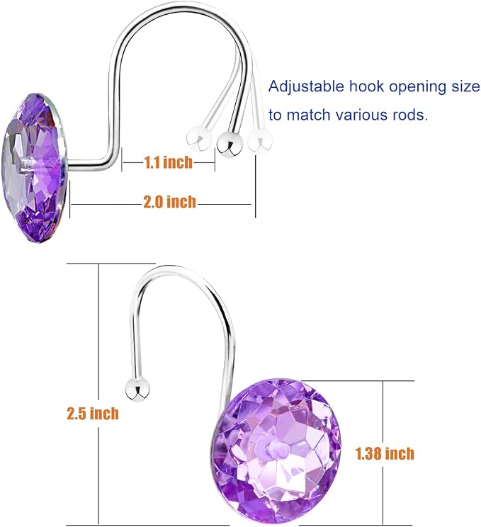 12PCS Stainless Steel Shower Curtain Hooks Rings - Image 3