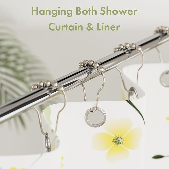 Shower Curtain Hooks, Decorative Rust Proof Stainless Steel Shower Curtain Hooks - Image 2