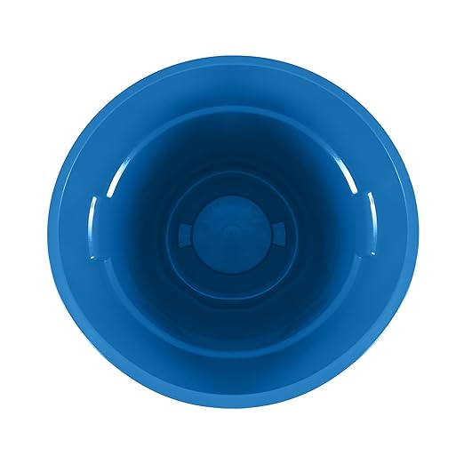 PRO&Family Commercial Round Trash Can, Ingredient Bin, Heavy-Duty Plastic, Anti-Static, Kitchen, Office, Outdoor Use (Blue, 44 Gallon)