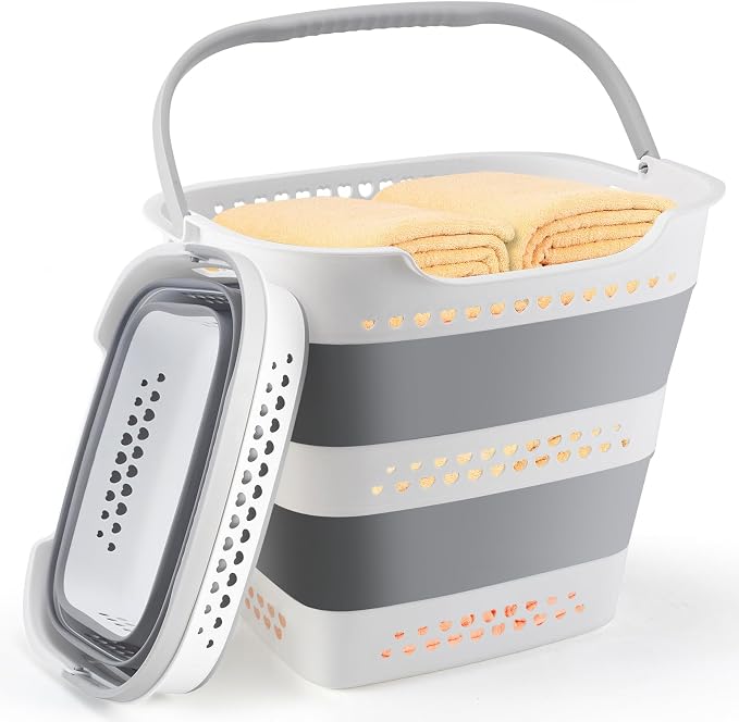 Collapsible Laundry Basket 42L Foldable Pop-Up Clothes Hamper by ALYSTER