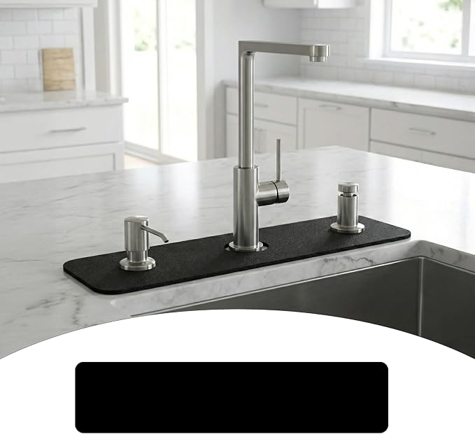 Customizable Kitchen Sink Faucet Mat: 24" Lx5.5 W Absorbent Splash Guard | by EazziSwitch