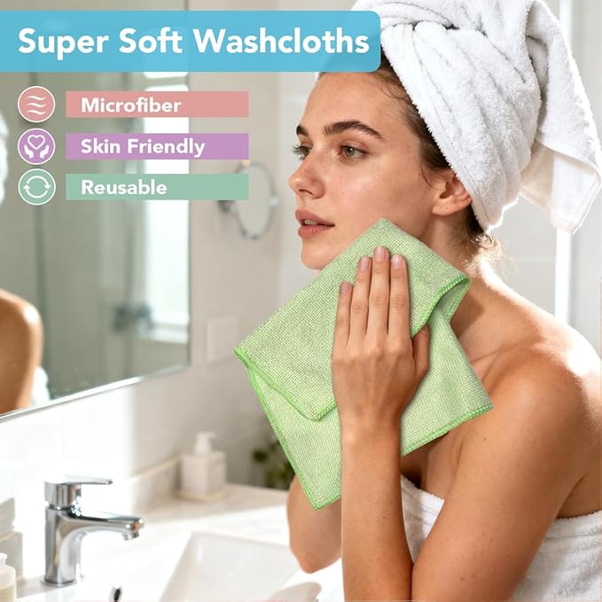 Orighty Wash Cloths, Face Towels 12x12 Inch 20 Pack - Image 2