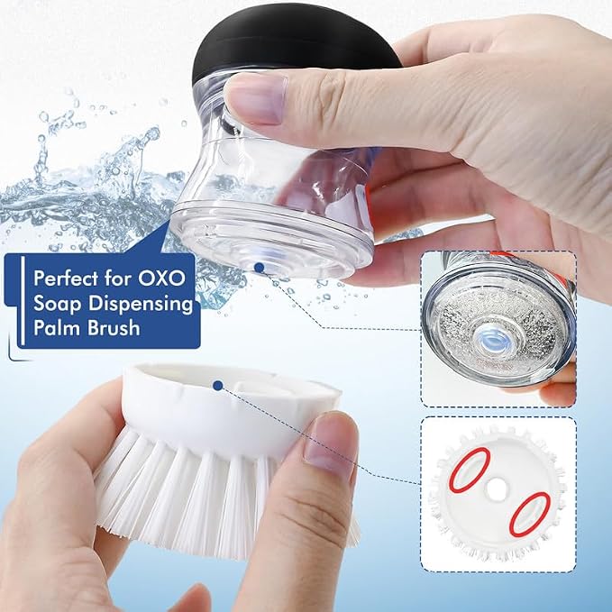 Palm Brush Refills for OXO Soap Dispensing Dish Brush | 8 Pack Cleaning - Image 2