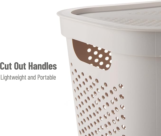Mind Reader 60L Slim Laundry Hamper, Clothes Basket, Ventilated - Image 4