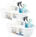 Large Cleaning Supplies Caddy Portable Shower Caddy Basket White 2 Pack by JiatuA