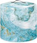Dust Cover for Kitchen Accessories, for 3 Quart Pressure Cooker Air Fryer Rice Cooker Kitchen Appliance Dust Covers with Storage Pockets Dust-proof Washable, Sky Blue Marble