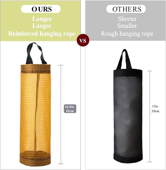 Plastic Bag Holder, Mesh Grocery Bag Holder Hanging Storage Bag Dispenser - Image 2