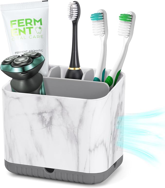 Toothbrush Holder for Bathrooms, Toothbrush Organizer | Easy To Clean, 4 Slots by PARKMANI