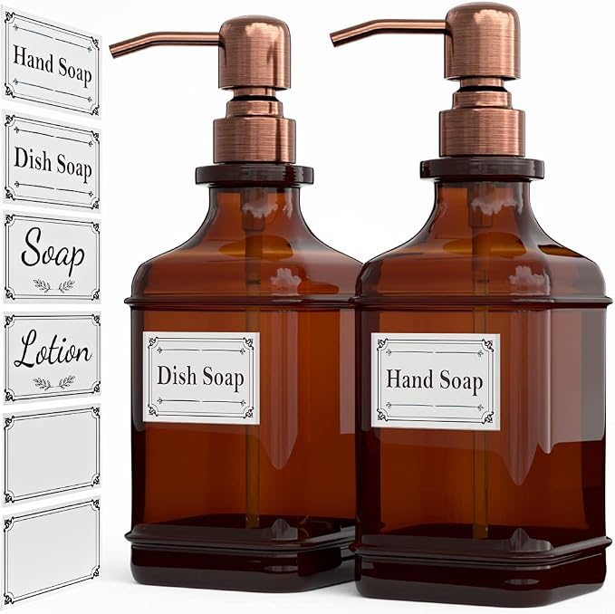 Soap Dispenser 2 Pack, Hand Soap Dispensers by GLADPURE