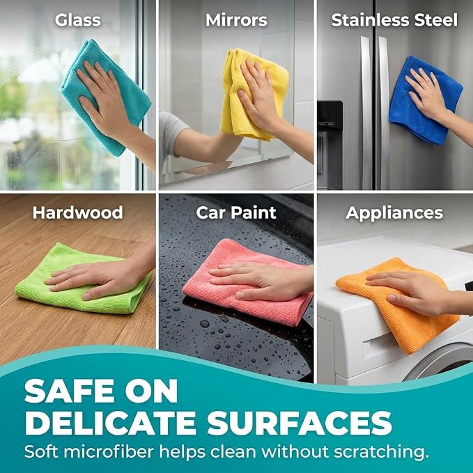 HELOMOR 3 Extra Large Microfiber Cleaning Cloths, Reusable Multi-Purpose - Image 7