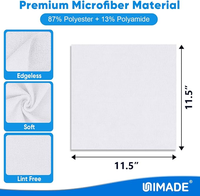 UNIMADE Microfiber Cleaning Cloth, 20 Pack Reusable Microfiber Towels - Image 2