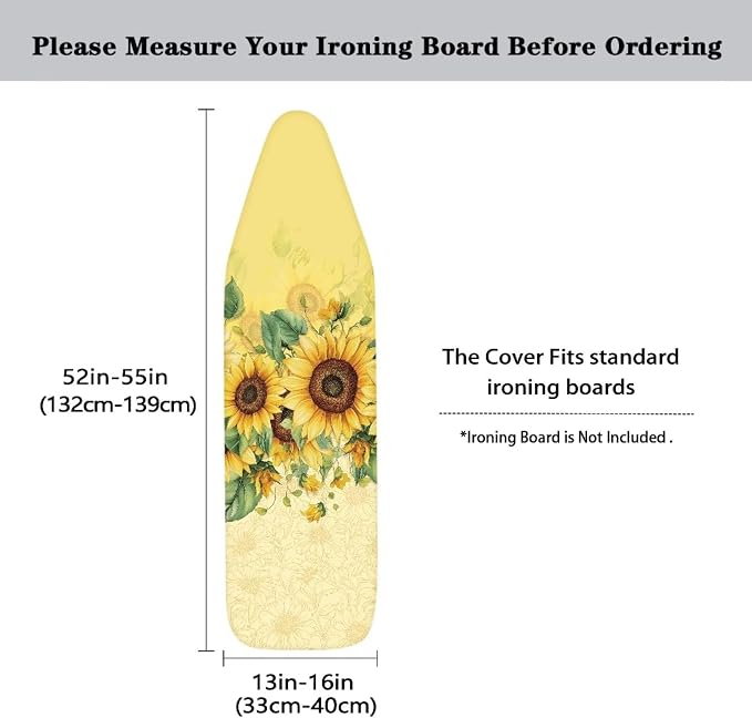 Yellow Sunflower Ironing Board Cover Art Floral Iron Pad Covers Padding - Image 5