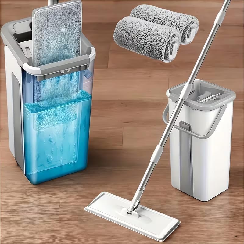Mop and Bucket Set with AUTO Pump, 3-Zone Separate Dirty and Clean Water by Unknown