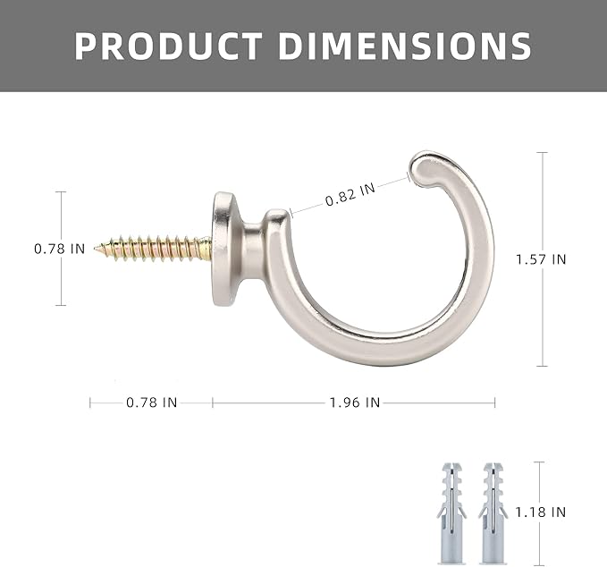 DeSS 2 Pack Curtain Holdbacks Curtain Tiebacks Hooks Wall Mounted Curtain Hooks - Image 3