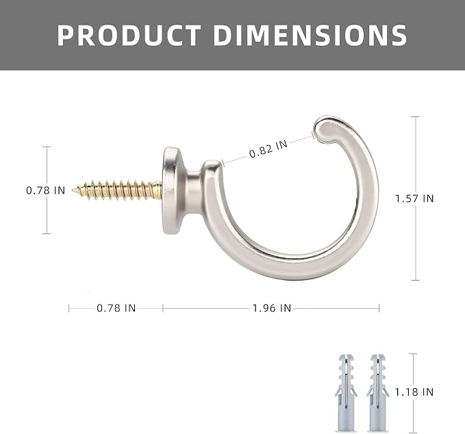 DeSS 4Pack Curtain Holdbacks Curtain Tiebacks Hooks Wall Mounted Curtain Hooks - Image 3
