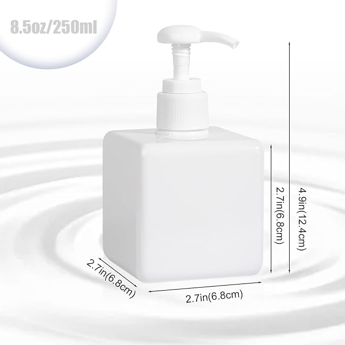 Plastic Pump Bottle Refillable Lotion Soap Dispenser 8.5oz White 2 Pack | Sturdy - Image 7