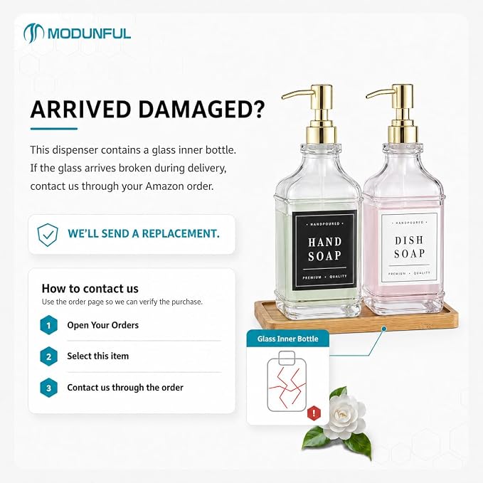 Kitchen Glass Soap Dispenser Set - Image 7