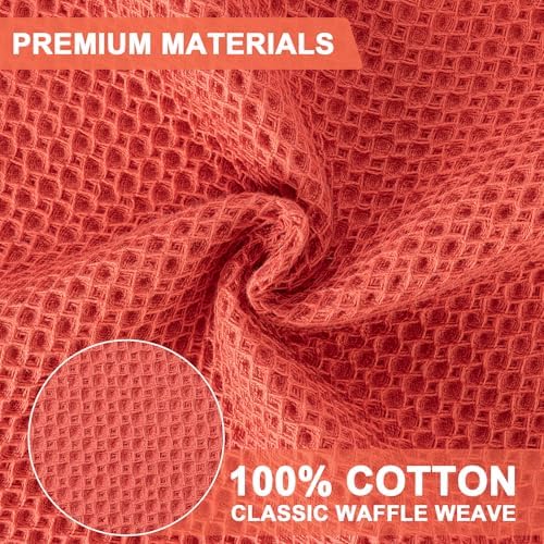 Kitchen Towels 6-Pack Kitchen Dish Cloths, 100% Cotton, 12x12 In, Brick Red - Image 2