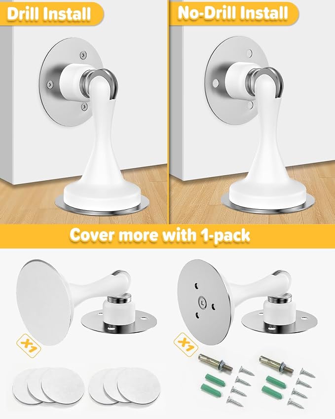 Door Stoppers Magnetic Door Stop 1 Pack Stainless Steel Magnetic Door Catch | - Image 2