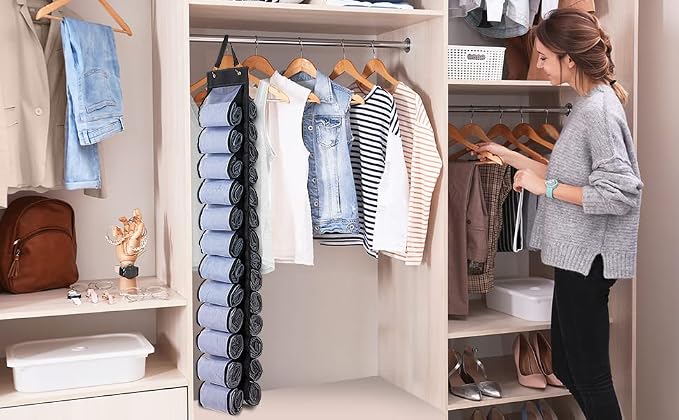 DHSFKBE Legging Organizer, Foldable Hanging Closet Organizer - Image 2