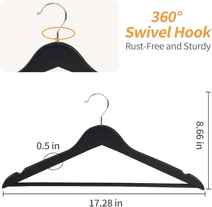 Amazon Basics Wood Suit Clothes Hangers - Image 2