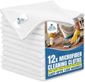 DAN RIVER 12-Pack White Microfiber Towels – Ultra Absorbent, Lint-Free & by DanRiver