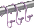 Purple Shower Curtain Hooks, Bathway Shower Curtain Rings Rust Proof, T-Bar by Bathway